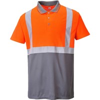 Portwest Mens Hi Vis Contrast Polo Short Sleeve Shirt
