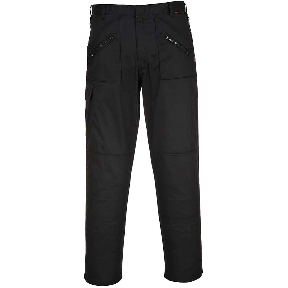 Portwest Action Trousers - Black Short, 44, Fit S