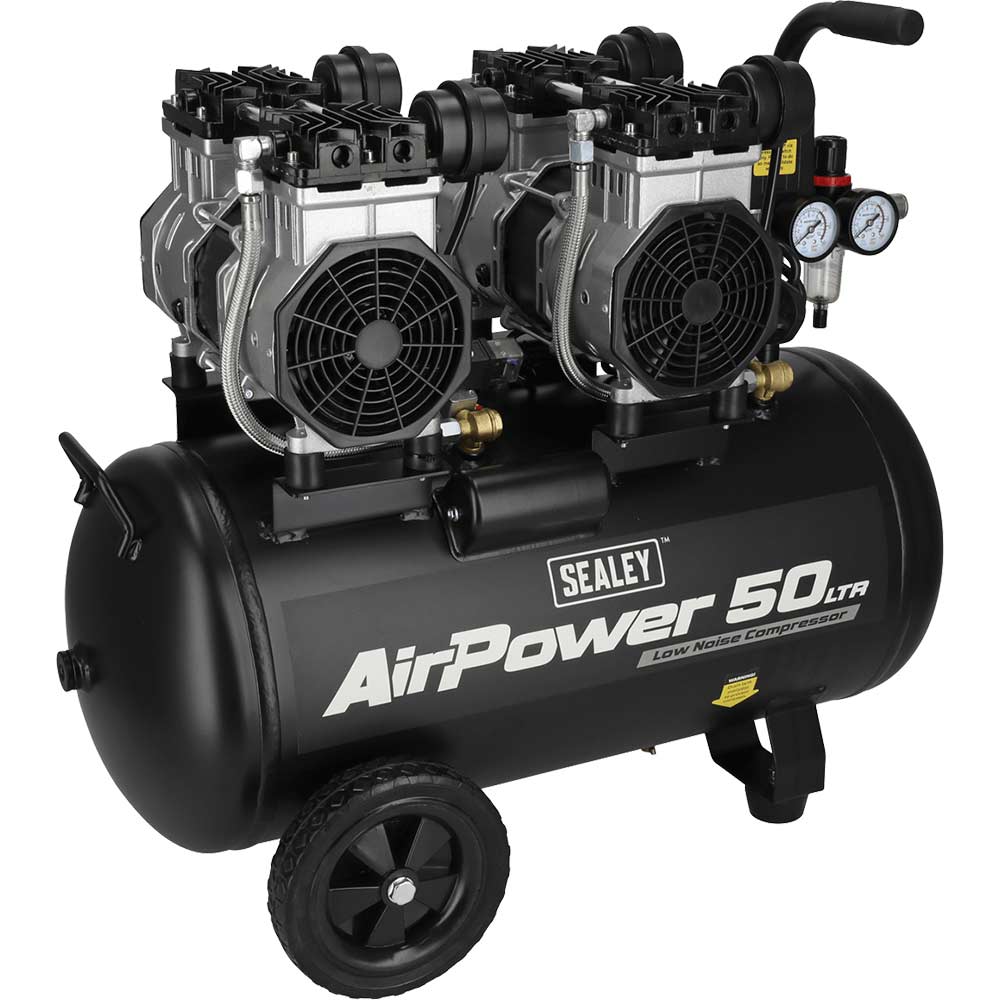 Sealey Sac5001s Oil Free Low Noise Air Compressor 50 Litre Small