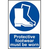 Scan Protective Footwear Must Be Worn Sign Scan Protective Footwear Must Be Worn Sign