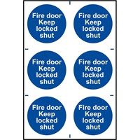Scan Fire Door Keep Locked Shut Sign Pack of 6 Scan Fire Door Keep Locked Shut Sign Pack of 6