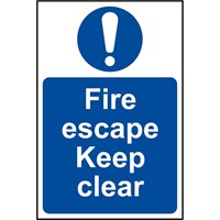 Scan Fire Escape Keep Clear Sign Scan Fire Escape Keep Clear Sign