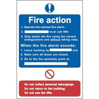Scan Fire Action Procedure PVC Sign Scan Fire Action Procedure PVC Sign