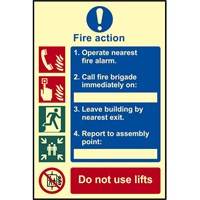 Scan Fire Action Procedure Sign Scan Fire Action Procedure Sign