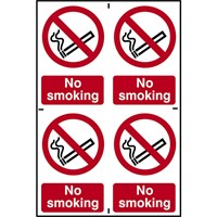 Scan No Smoking Sign Pack of 4