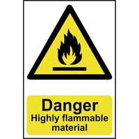 Scan Danger Highly Flammable Material Sign Scan Danger Highly Flammable Material Sign