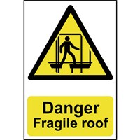 Scan Danger Fragile Roof Sign Scan Danger Fragile Roof Sign