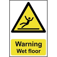 Scan Warning Wet Floor Sign