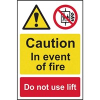 Scan Caution Event of Fire Do Not Use Lift PVC Sign Scan Caution Event of Fire Do Not Use Lift PVC Sign