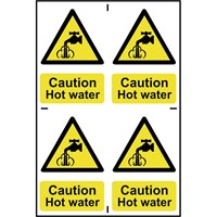 Scan Caution Hot Water Sign Pack of 4 Scan Caution Hot Water Sign Pack of 4