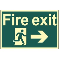 Scan Fire Exit Running Man Arrow Right Sign Scan Fire Exit Running Man Arrow Right Sign