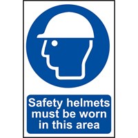 Scan Safety Helmets Must Be Worn In This Area Sign Scan Safety Helmets Must Be Worn In This Area Sign