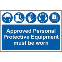 Scan Approved PPE Must Be Worn PVC Sign Scan Approved PPE Must Be Worn PVC Sign