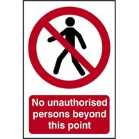 Scan No Unauthorised Persons Beyond This Point Sign