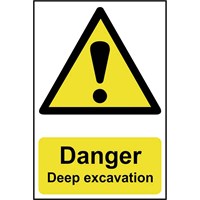 Scan Danger Deep Excavation Sign Scan Danger Deep Excavation Sign