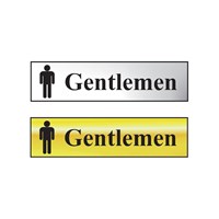 Scan Brass Effect Gentlemen Sign