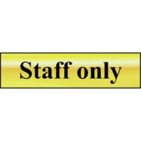 Scan Brass Effect Staff Only Sign Scan Brass Effect Staff Only Sign