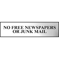 Scan Chrome Effect No Free Newspapers Or Junk Mail Sign Scan Chrome Effect No Free Newspapers Or Junk Mail Sign