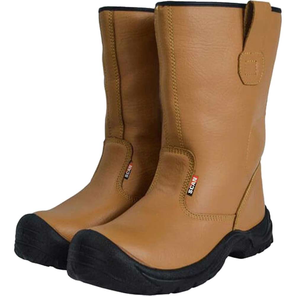 Scan Mens Texas Rigger Safety Work Boots - Tan Safety Rating: S1P, 10
