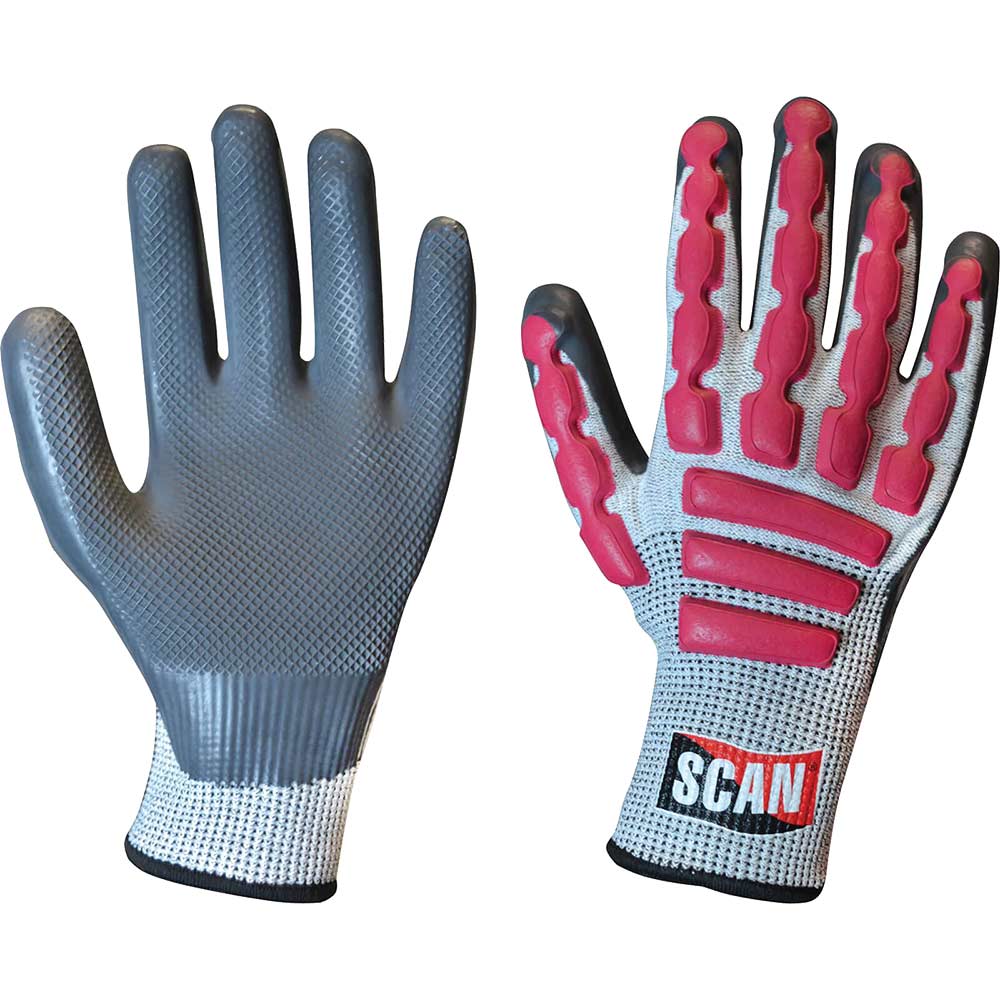 Scan Anti Impact Latex Cut 5 Gloves - Size XXL