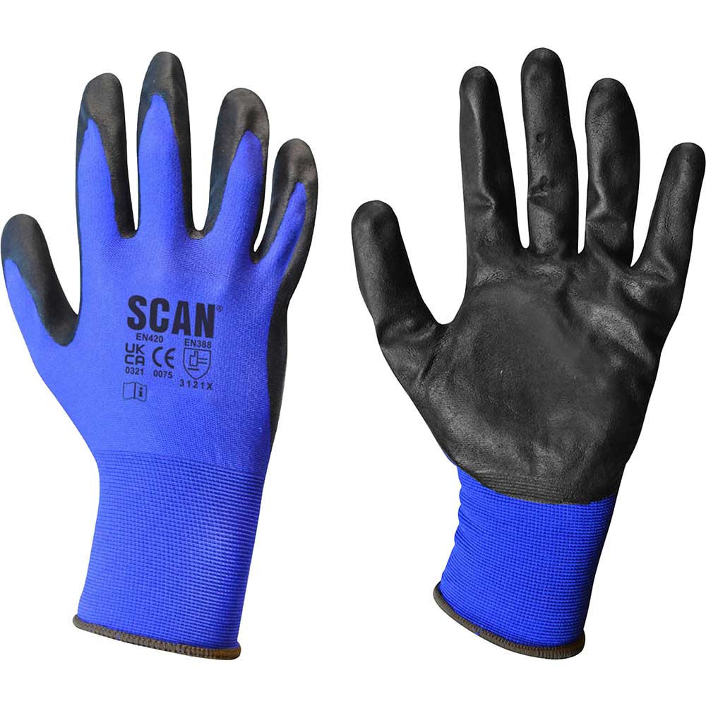 Scan Blue Max Dexterity Nitrile Work Gloves Medium