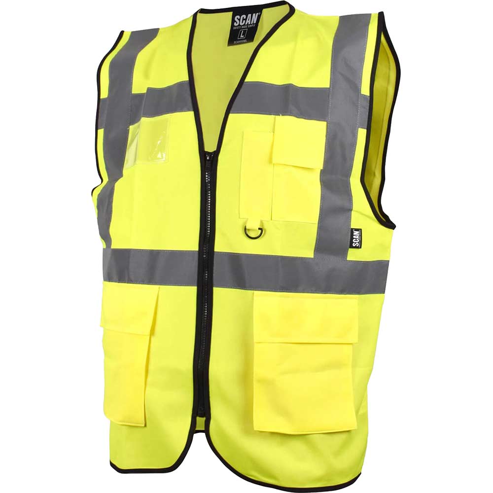 Scan Hi Vis Utility Waistcoat - Yellow, L