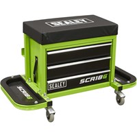 Sealey Mechanics Rolling Tool Box Seat Green Sealey Mechanics Rolling Tool Box Seat Green