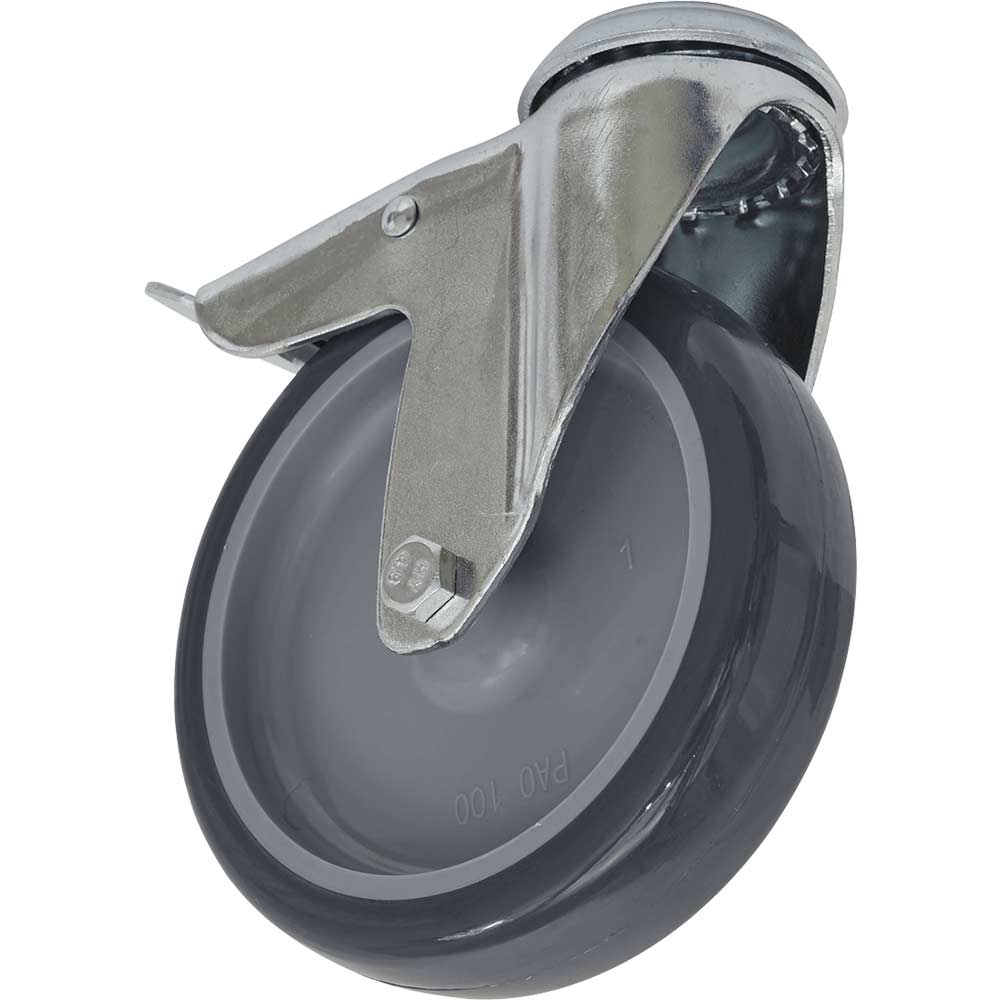 Sealey Grey Bolt Hole Swivel Total Lock Castor 100Mm Medium