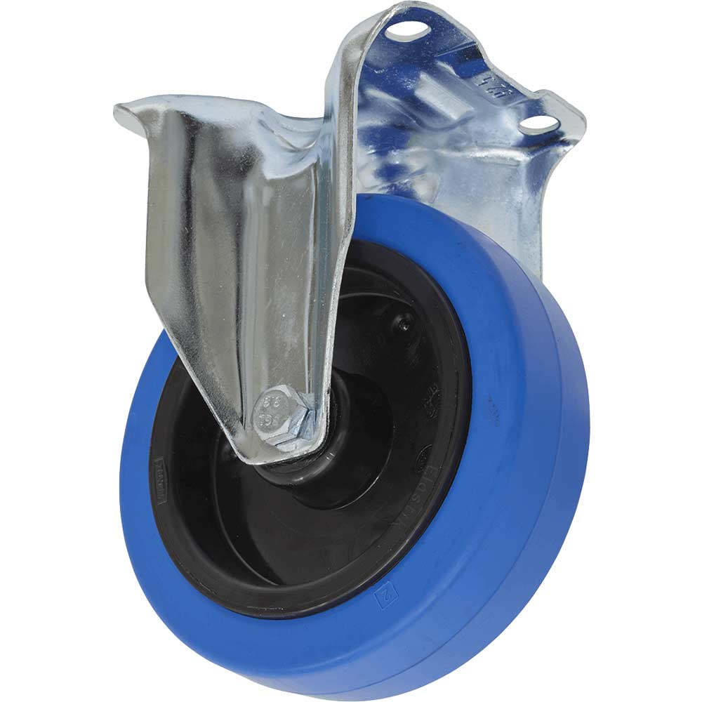 Sealey Blue Fixed Plate Castor Elastic 125Mm 250Kg