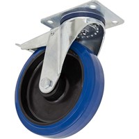 Sealey Heavy-Duty Blue Elastic Rubber Swivel Castor Wheel and Total Lock Sealey Heavy-Duty Blue Elastic Rubber Swivel Castor Wheel and Total Lock