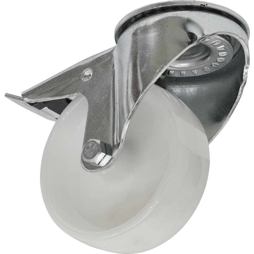 Sealey White Bolt Hole Swivel Total Lock Castor 100Mm 150Kg