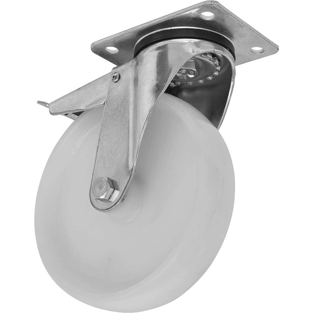 Sealey Heavy Duty Nylon Castor Wheel Swivel And Total Lock 100Mm 200Kg
