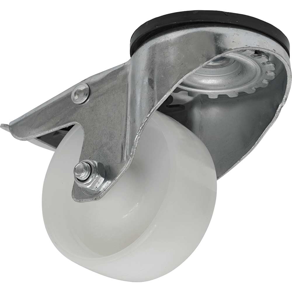 Sealey White Bolt Hole Swivel Total Lock Castor 80Mm 150Kg