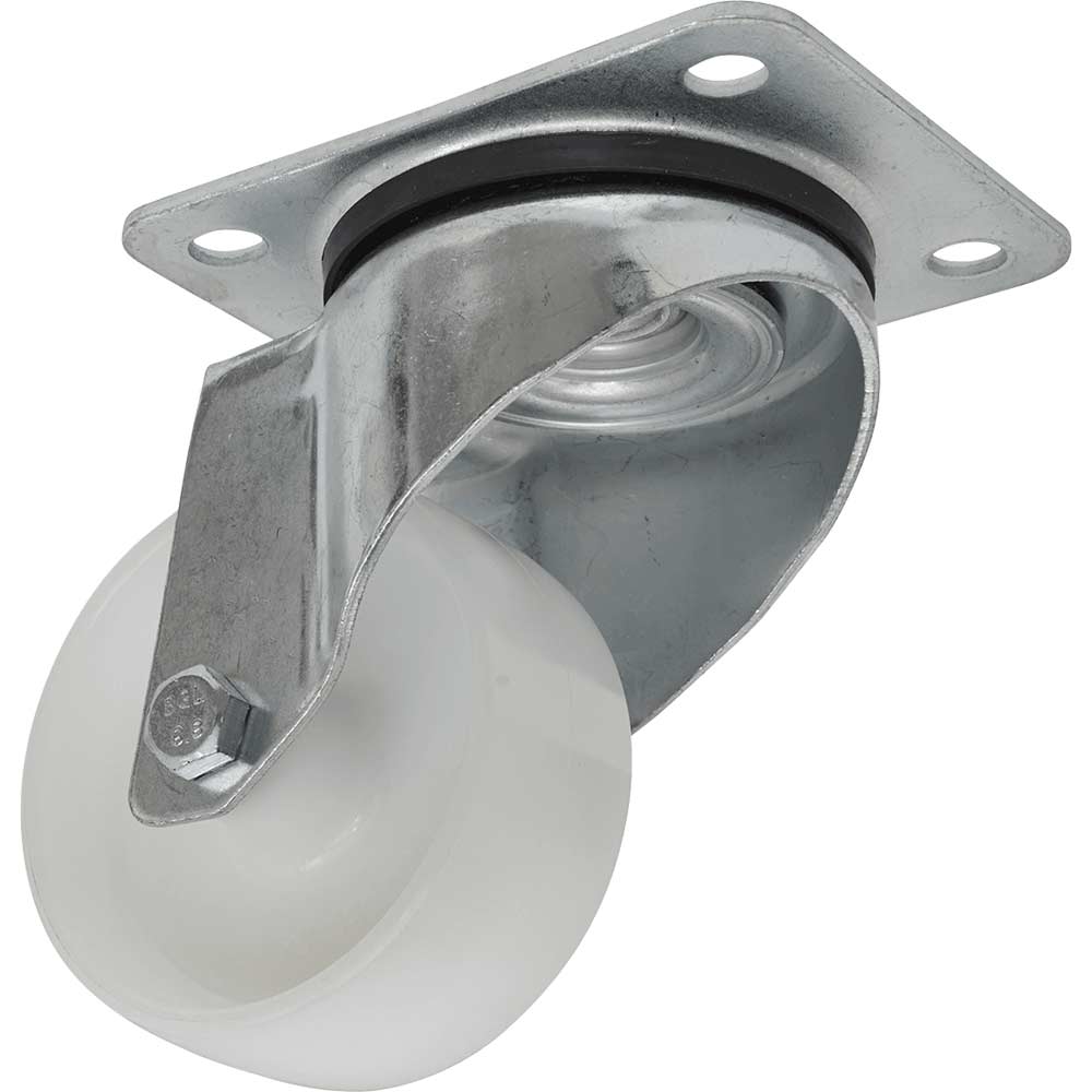Sealey White Swivel Plate Castor Polyamide 80Mm 200Kg