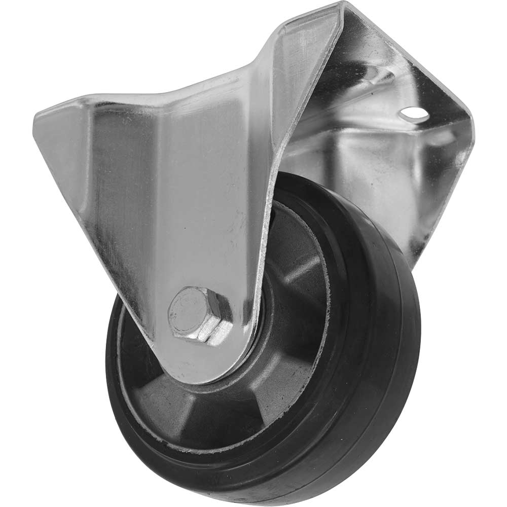 Sealey Heavy Duty Rubber Fixed Plate Castor Wheel 125Mm 250Kg
