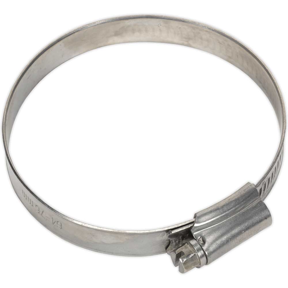 Sealey Stainless Steel Hose Clips 64Mm - 76Mm Pack Of Size 10