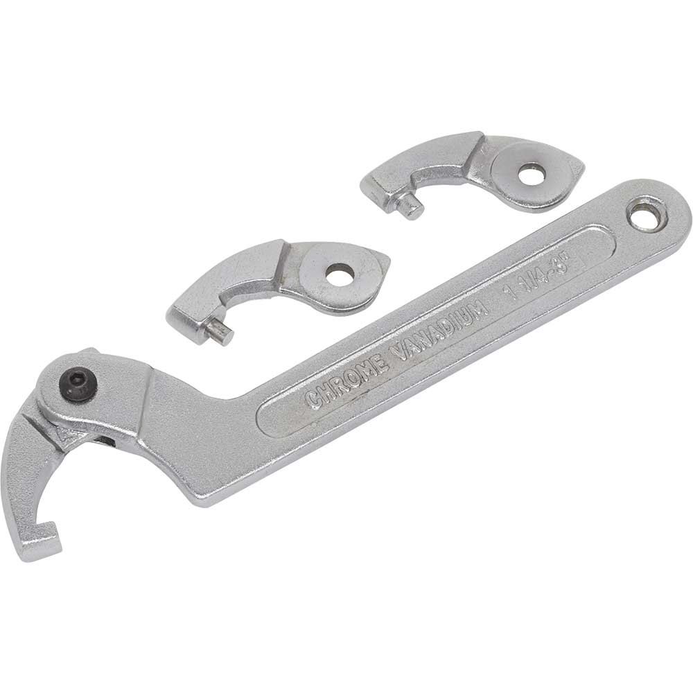 Sealey Piece Adjustable Hook And Pin Wrench Set Size 4