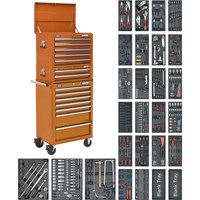 Sealey Superline Pro 14 Drawer Roller Cabinet, Mid and Top Tool Chests + 1179 Piece Tool Kit Sealey Superline Pro 14 Drawer Roller Cabinet, Mid and Top Tool Chests + 1179 Piece Tool Kit