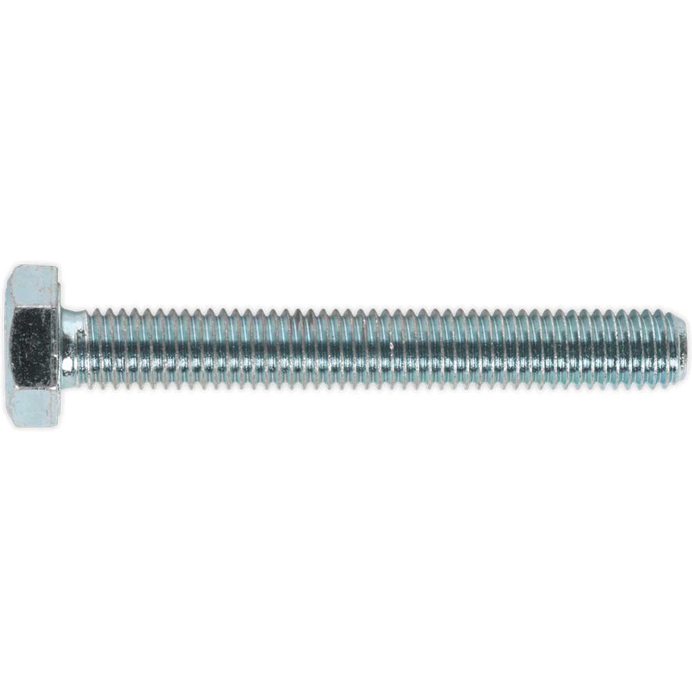Sealey Zinc Plated Steel Din 933 Ht Setscrews M10 75Mm Pack Of 25 Size 8.8