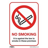 Sealey Rigid Plastic No Smoking On Premises Sign Sealey Rigid Plastic No Smoking On Premises Sign