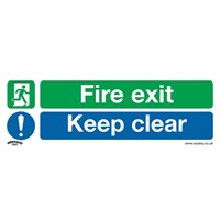 Sealey Self Adhesive Vinyl Fire Exit Keep Clear Sign Sealey Self Adhesive Vinyl Fire Exit Keep Clear Sign