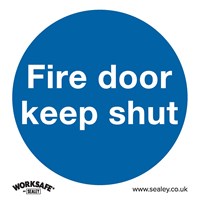 Sealey Rigid Plastic Fire Door Keep Shut Sign Pack of 10