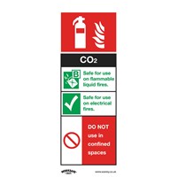 Sealey Rigid Plastic CO2 Fire Extinguisher Sign Sealey Rigid Plastic CO2 Fire Extinguisher Sign