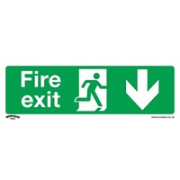 Sealey Rigid Plastic Fire Exit Arrow Down Sign Sealey Rigid Plastic Fire Exit Arrow Down Sign