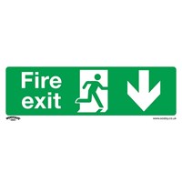 Sealey Self Adhesive Vinyl Fire Exit Arrow Down Sign Pack of 10 Sealey Self Adhesive Vinyl Fire Exit Arrow Down Sign Pack of 10