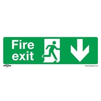 Sealey Self Adhesive Vinyl Fire Exit Arrow Down Sign Sealey Self Adhesive Vinyl Fire Exit Arrow Down Sign