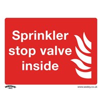 Sealey Self Adhesive Vinyl Sprinkler Stop Valve Sign Pack of 10 Sealey Self Adhesive Vinyl Sprinkler Stop Valve Sign Pack of 10