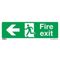 Sealey Rigid Plastic Fire Exit Arrow Left Sign Pack of 10
