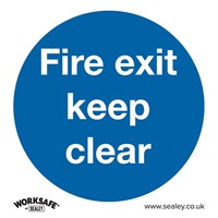 Sealey Rigid Plastic Fire Exit Keep Clear Sign