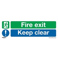 Sealey Rigid Plastic Fire Exit Keep Clear Large Sign Pack of 10 Sealey Rigid Plastic Fire Exit Keep Clear Large Sign Pack of 10